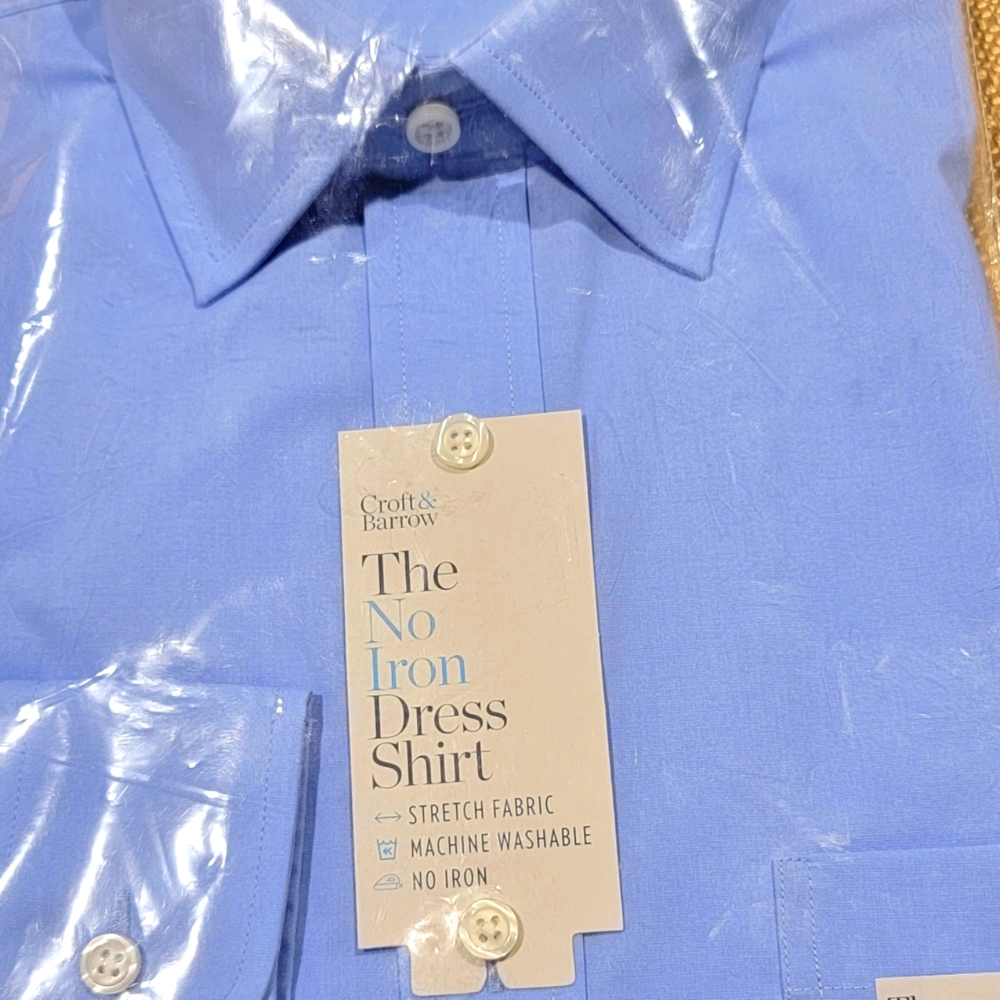 Croft & Barrow Blue Non Iron Dress Shirt
